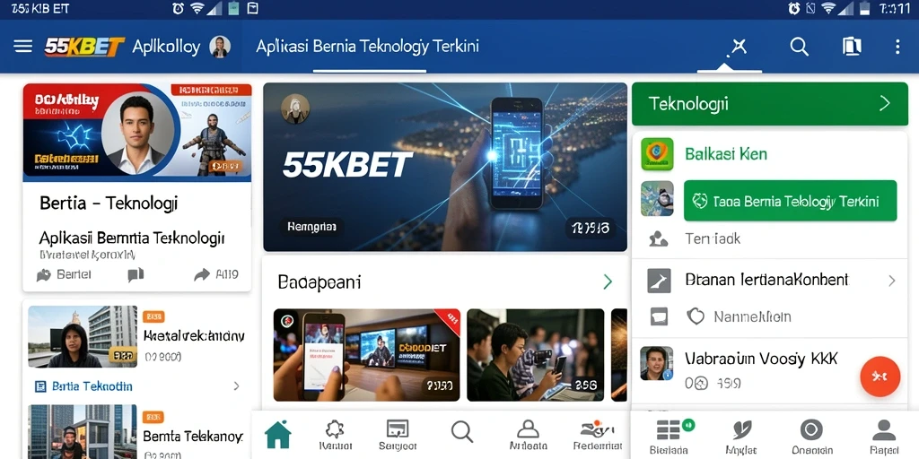 Tampilan utama 55KBET dengan berita terkini dan antarmuka yang user-friendly.