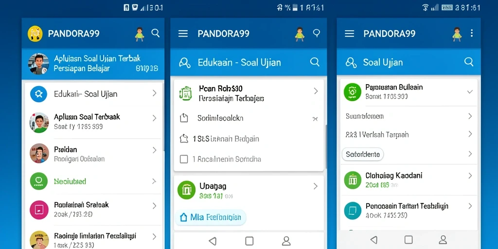 Antarmuka PANDORA99 dengan berbagai soal ujian yang menarik.
