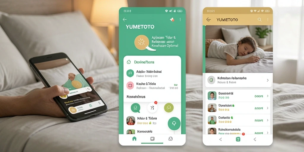 Antarmuka YUMETOTO yang sederhana untuk tidur dan relaksasi.